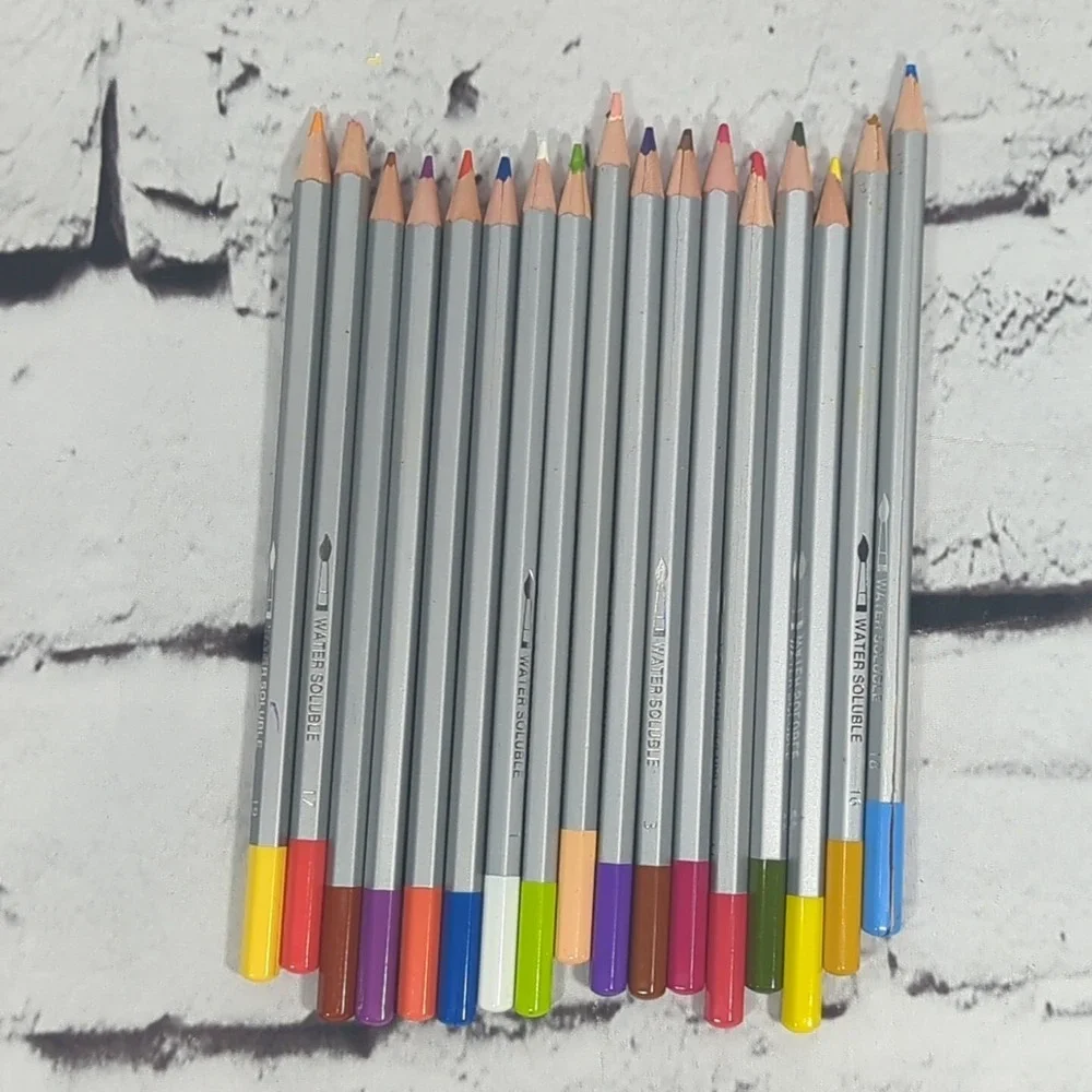 Colored Pencils Lot of 17 Water Soluble Art Supplies Used